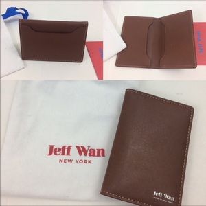 Jeff Wan Leather Card Wallet in Coco